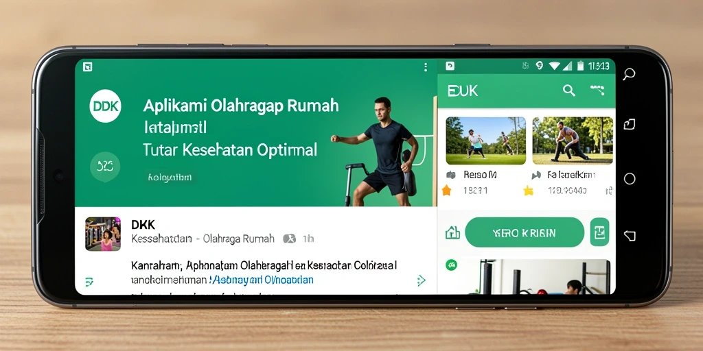 Antarmuka pengguna DKK yang intuitif dan menarik untuk olahraga di rumah.
