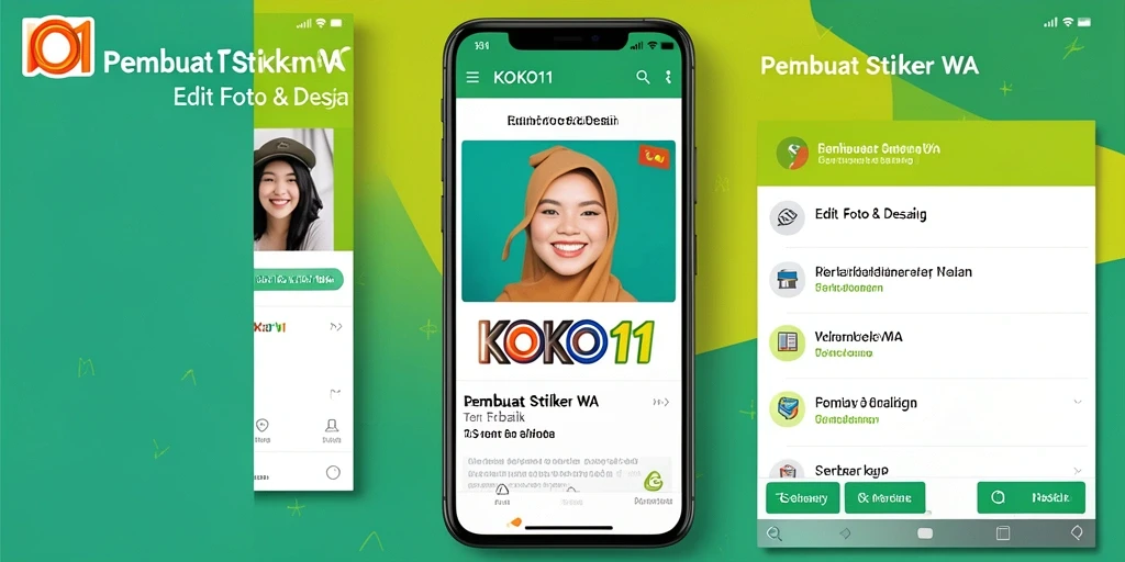 Antarmuka intuitif KOKO11 untuk pembuatan stiker WA.