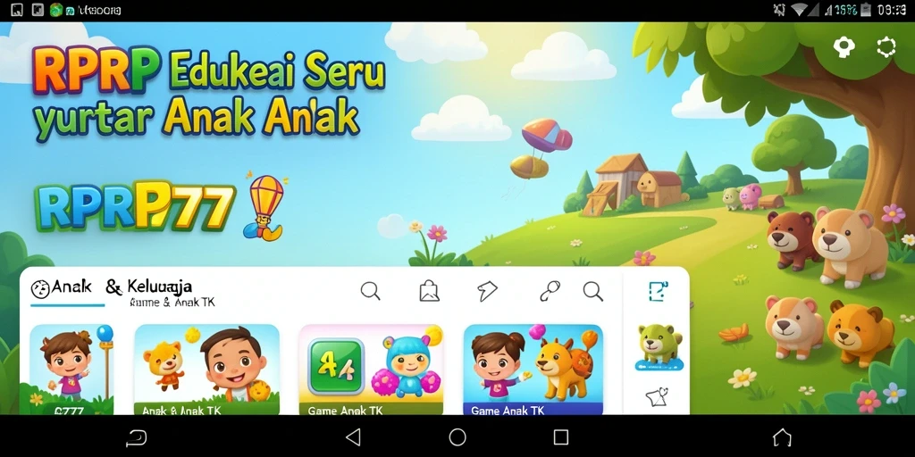 Antarmuka RPRP777 yang menarik dan edukatif untuk anak-anak.