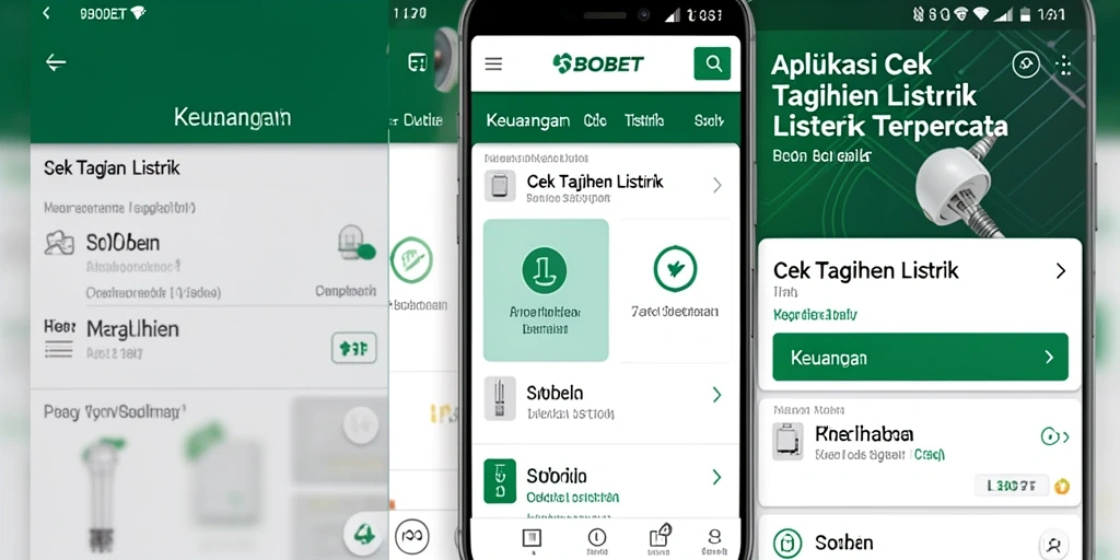 Tampilan antarmuka aplikasi SBOBET untuk cek tagihan listrik.